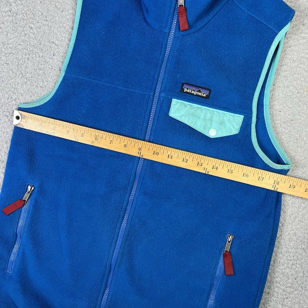 Patagonia Vest Mens S Blue Outdoor Lightweight Synchilla Fleece Snap T Zip